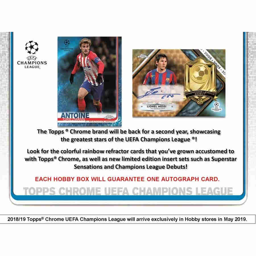 18-19 TOPPS CHAMPIONS LEAGUE CHROME SOCCER (UEFA) - HOBBY