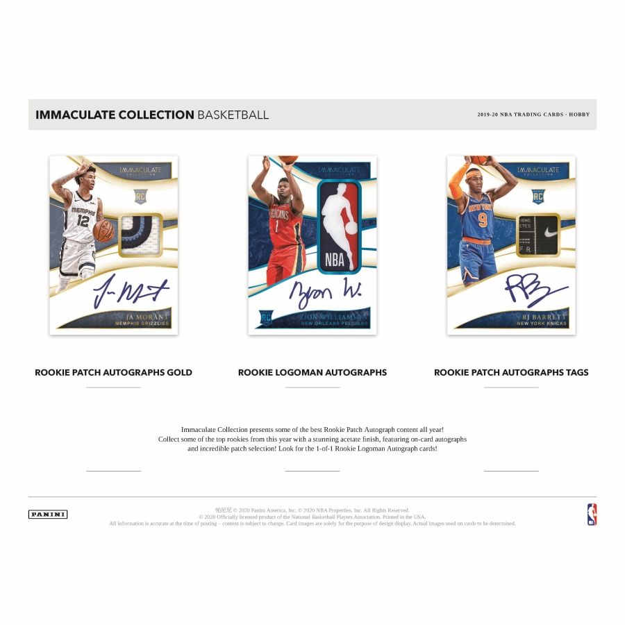 19 20 PANINI IMMACULATE COLLECTION BASKETBALL HOBBY 95315
