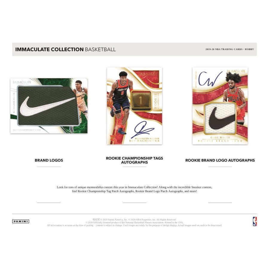 19 20 PANINI IMMACULATE COLLECTION BASKETBALL HOBBY 95315