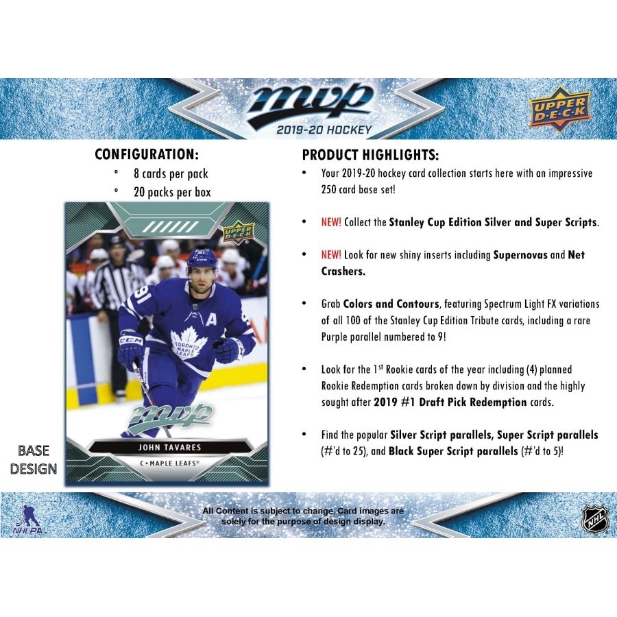 19-20 UPPER DECK MVP HOCKEY - FAT PACKS