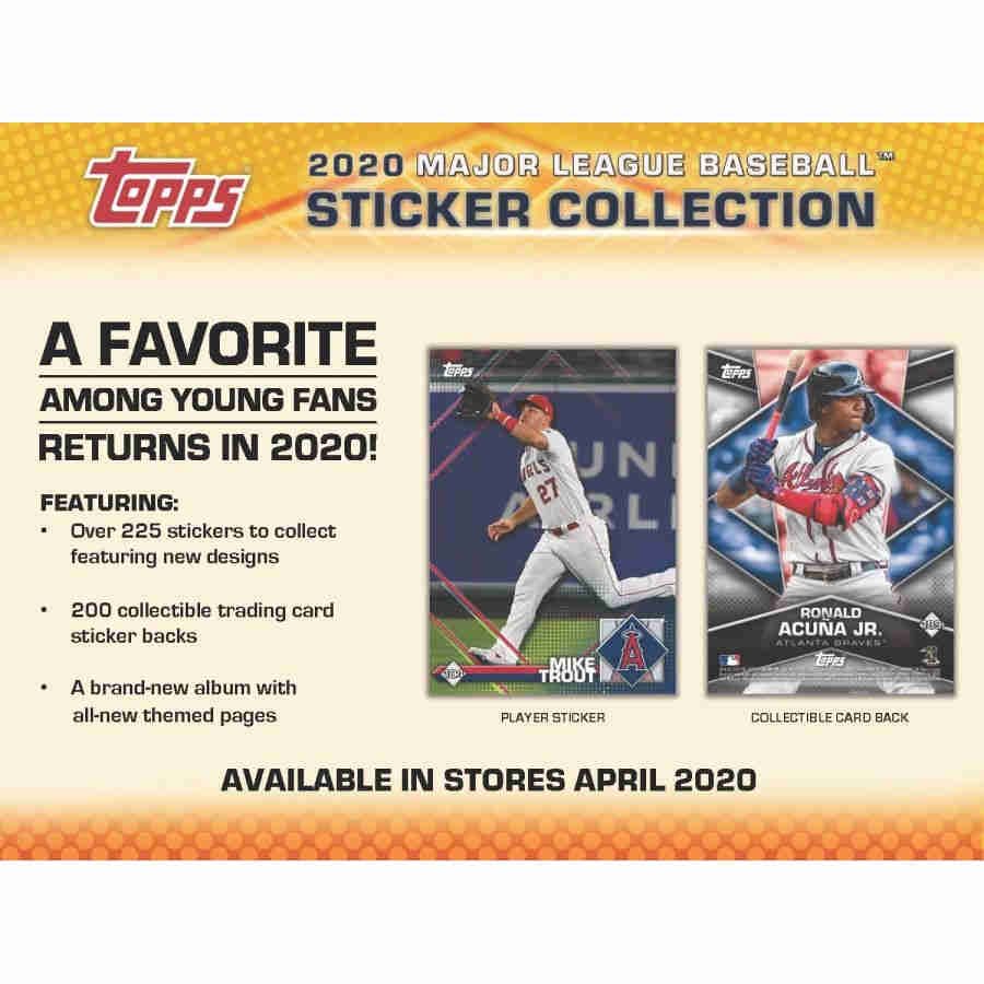 2020 Topps MLB Sticker Collection Baseball Box w/ 2 Albums