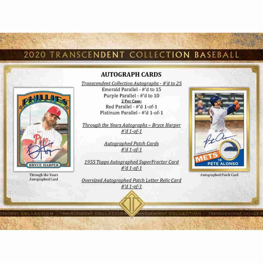 2020 Topps Transcendent Bryce Harper Through the Years Autographs