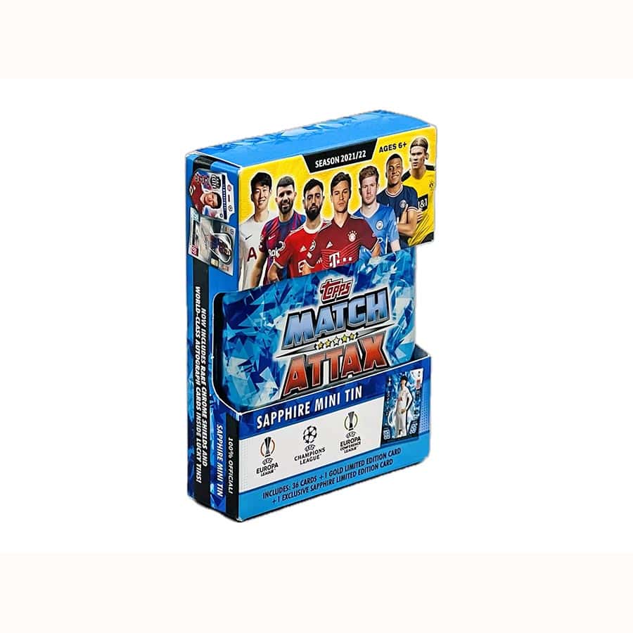 21 22 Topps UEFA Champions League Match Attax Soccer Mini Tin Display 12ct