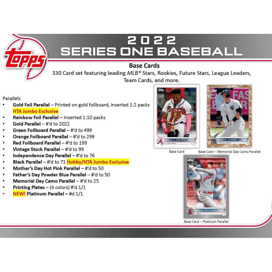 2022 Topps Series 1 Jumbo popular Hobby