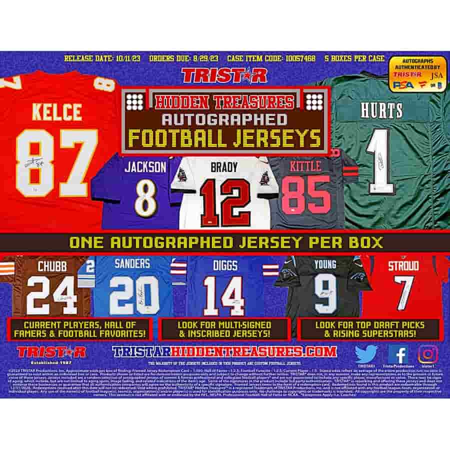 2023 Tristar Hidden Treasures Game Day Greats Autographed Football Jersey  Box