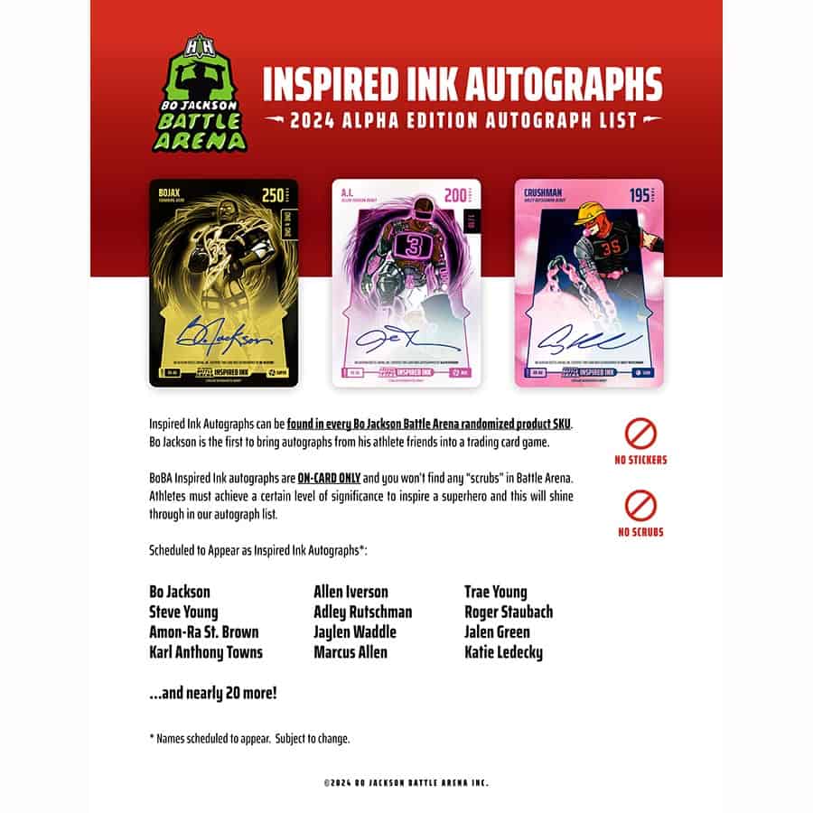 2024 Bo Jackson Battle Arena Alpha Edition Jumbo Hobby Box