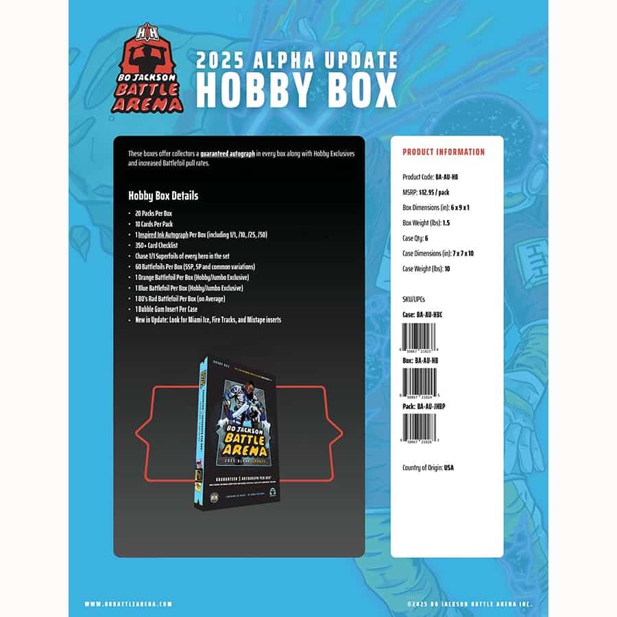 2025 Bo Jackson Battle Arena Alpha Update Hobby Box