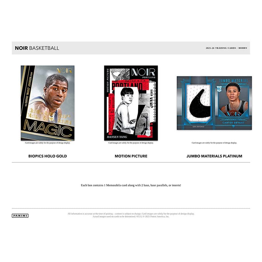25-26 Panini Noir Basketball Hobby 18986