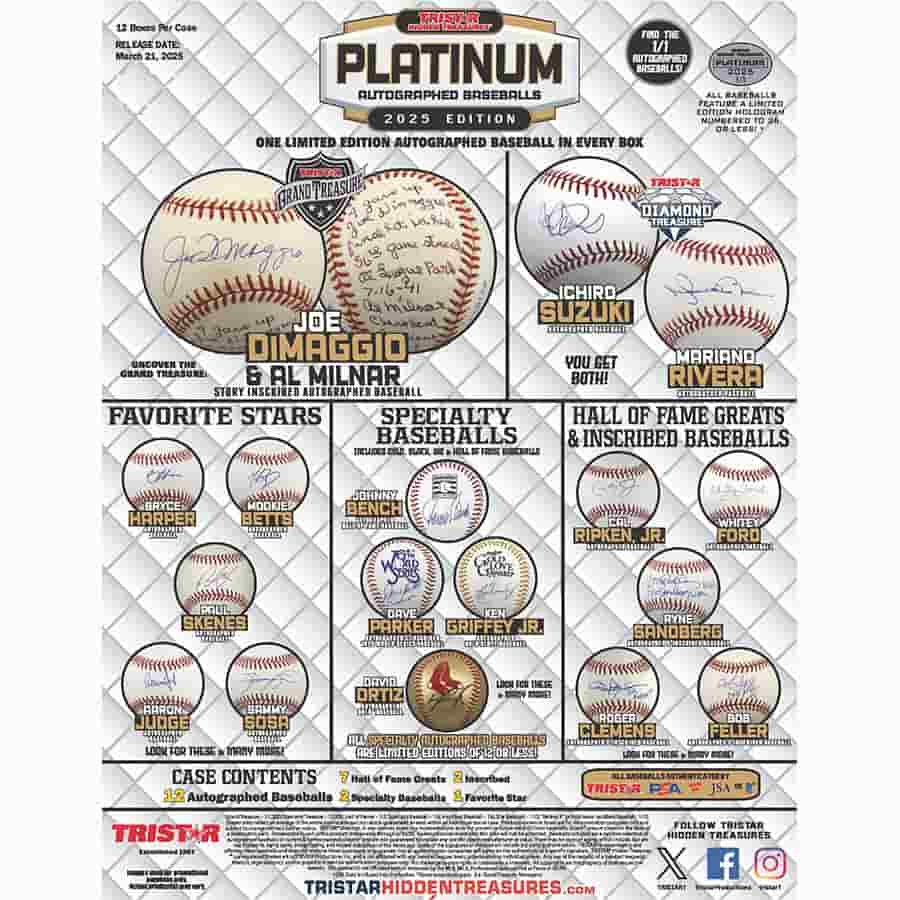 2025 TRISTAR Hidden Treasures Autographed Baseballs Platinum