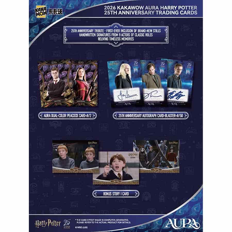 2026 Kakawow Aura Harry Potter 25th Anniversary Trading Cards Blaster