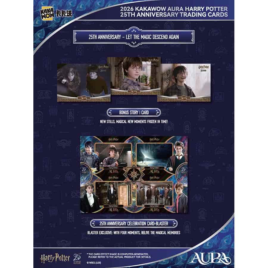 2026 Kakawow Aura Harry Potter 25th Anniversary Trading Cards Blaster