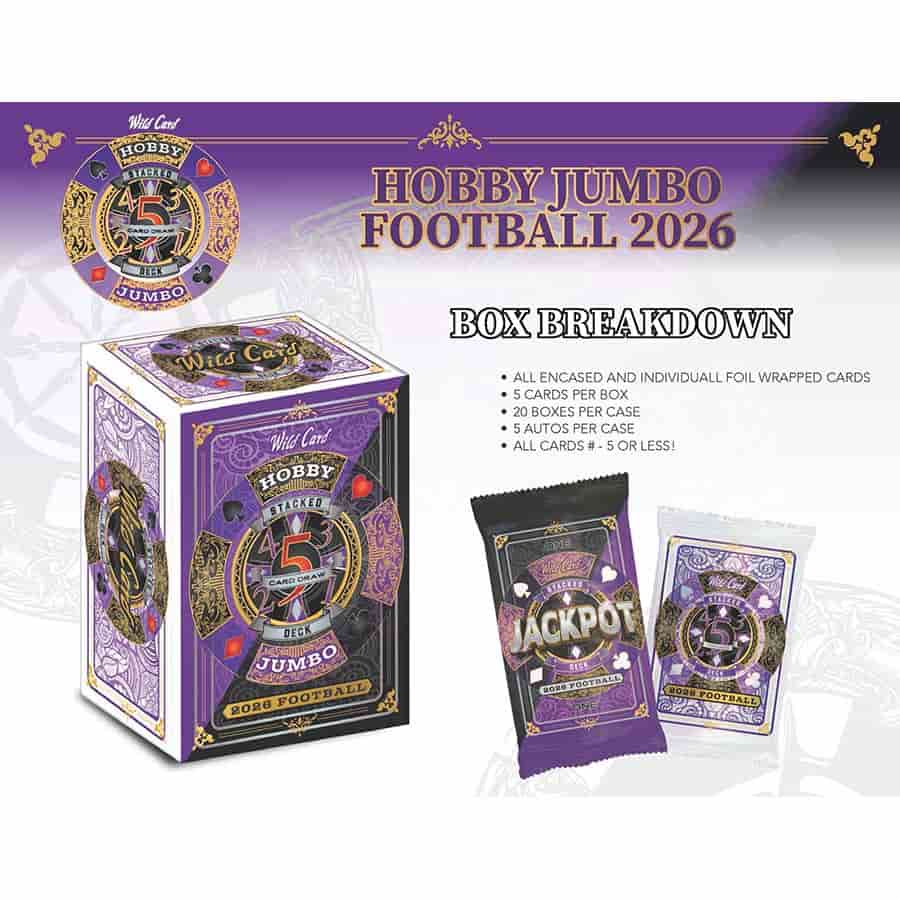 2026 Wild Card 5-Card Draw Stacked Deck Football Hobby Jumbo