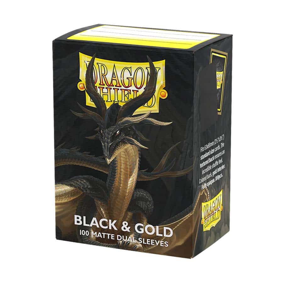 ゴールドロイヤルドラゴン 4個セット スリーブ ディメンションゼロ DRAGON SHIELD SLEEVES: MATTE DUAL: BLACK AND GOLD (100CT)