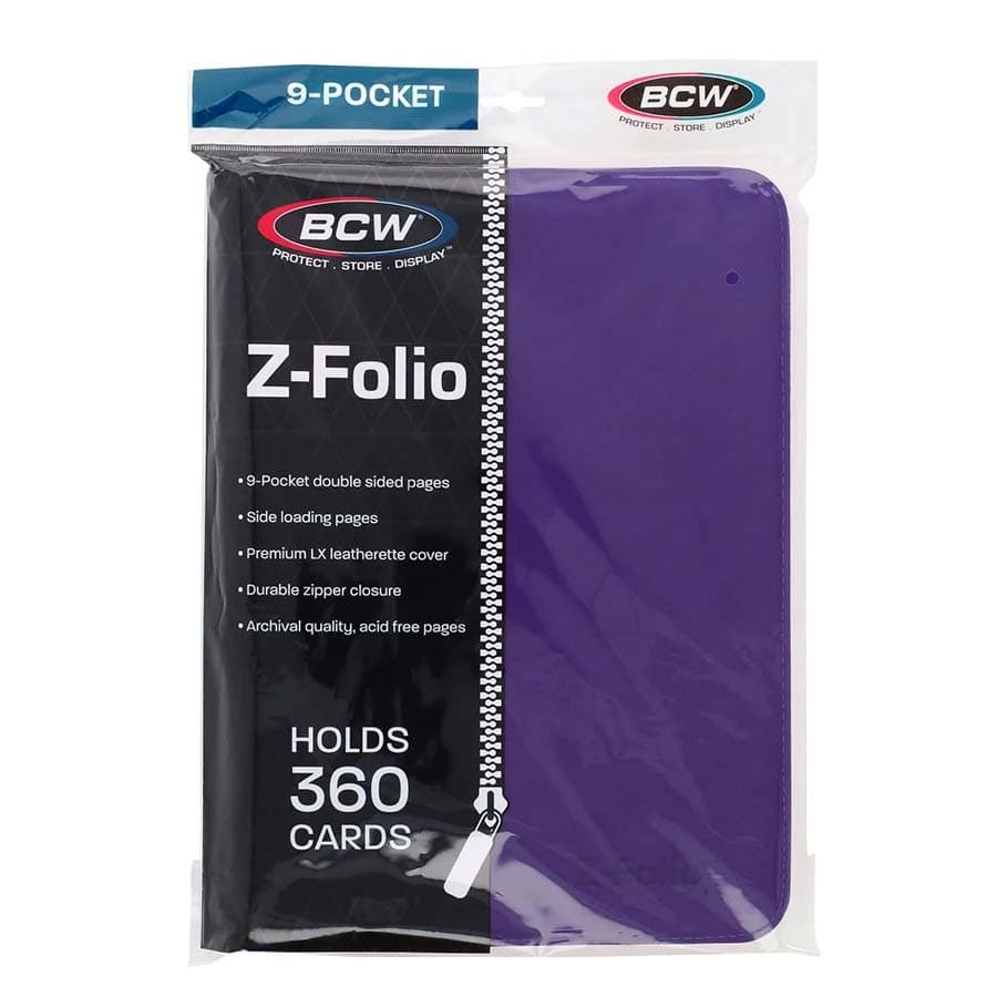 BCW SUPPLIES: Z-FOLIO 9-POCKET ALBUM: PURPLE (1-ZF9-PUR)