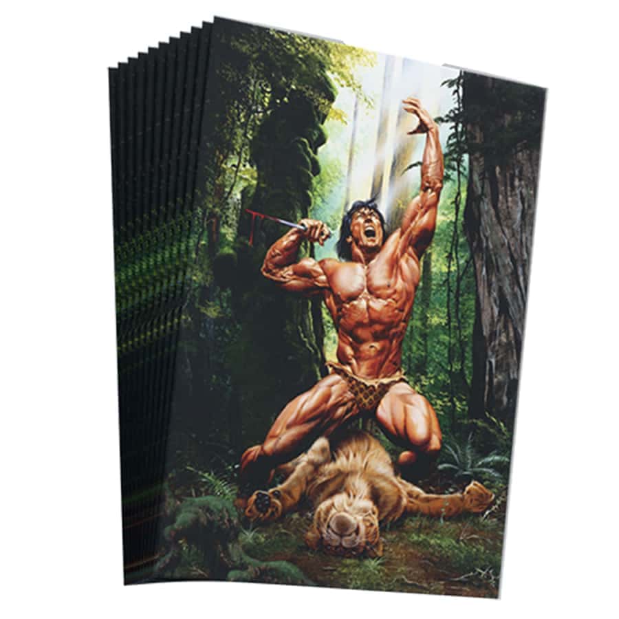 OVERPOWER TCG: EDGAR RICE BURROUGHS AND THE WORLD LEGENDS: TITAN SHIELD  SLEEVES: VICTORY HARBEN (100CT)