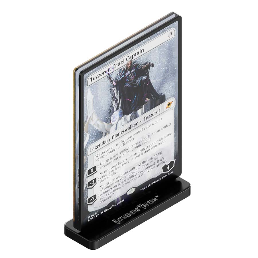 GATHERERS' TAVERN: MAGIC THE GATHERING: EOE EDGE OF ETERNITIES: TEZZERET (CRUEL CAPTAIN) SLAB STANDEE GATHERERS' TAVERN: MAGIC THE GATHERING: EOE EDGE OF ETERNITIES: TEZZERET (CRUEL CAPTAIN) SLAB STANDEE