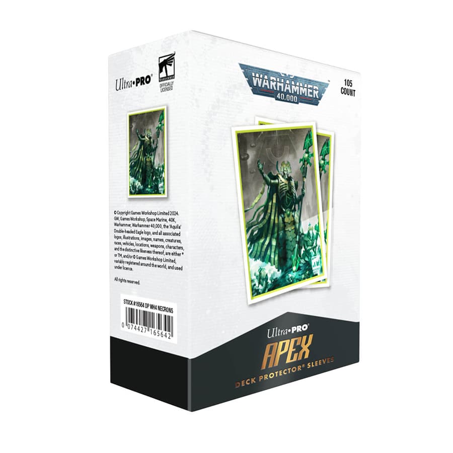 ULTRA PRO: WARHAMMER 40000: NECRON CODEX ALIGNED: 105CT APEX DECK PROTECTOR  SLEEVES