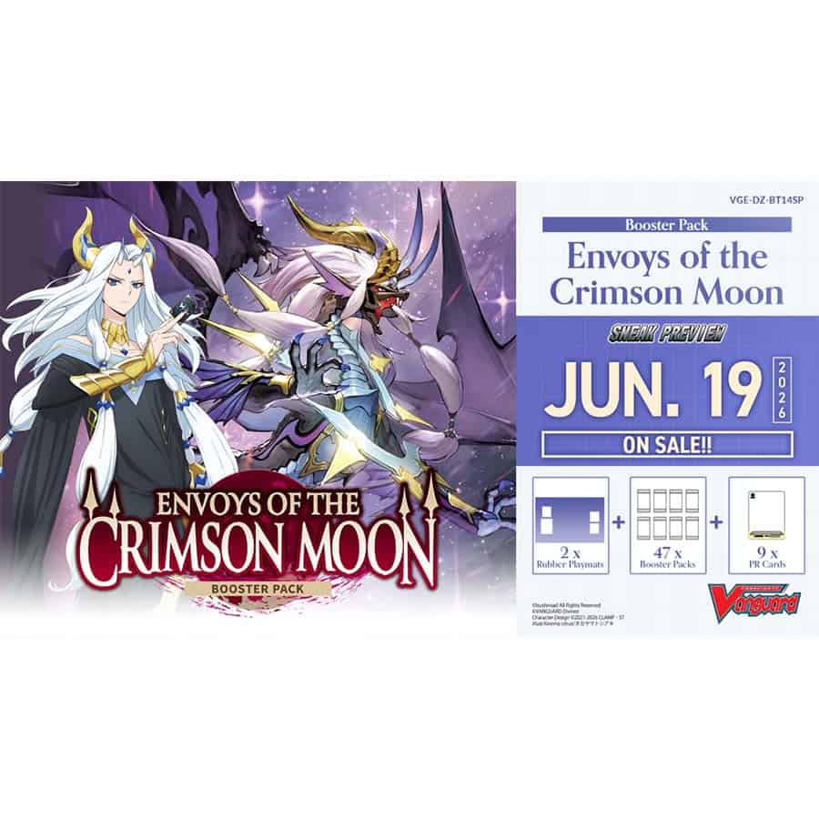 CARDFIGHT!! VANGUARD DIVINEZ: BOOSTER: BT14 ENVOYS OF THE CRIMSON MOON (16CT) CARDFIGHT!! VANGUARD DIVINEZ: BOOSTER: BT14 ENVOYS OF THE CRIMSON MOON (16CT)